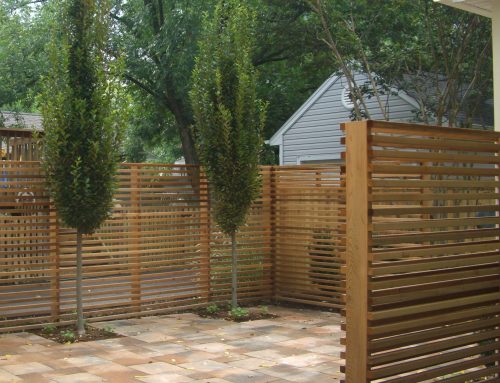 Horizontal Cedar Picket Fence and Patio