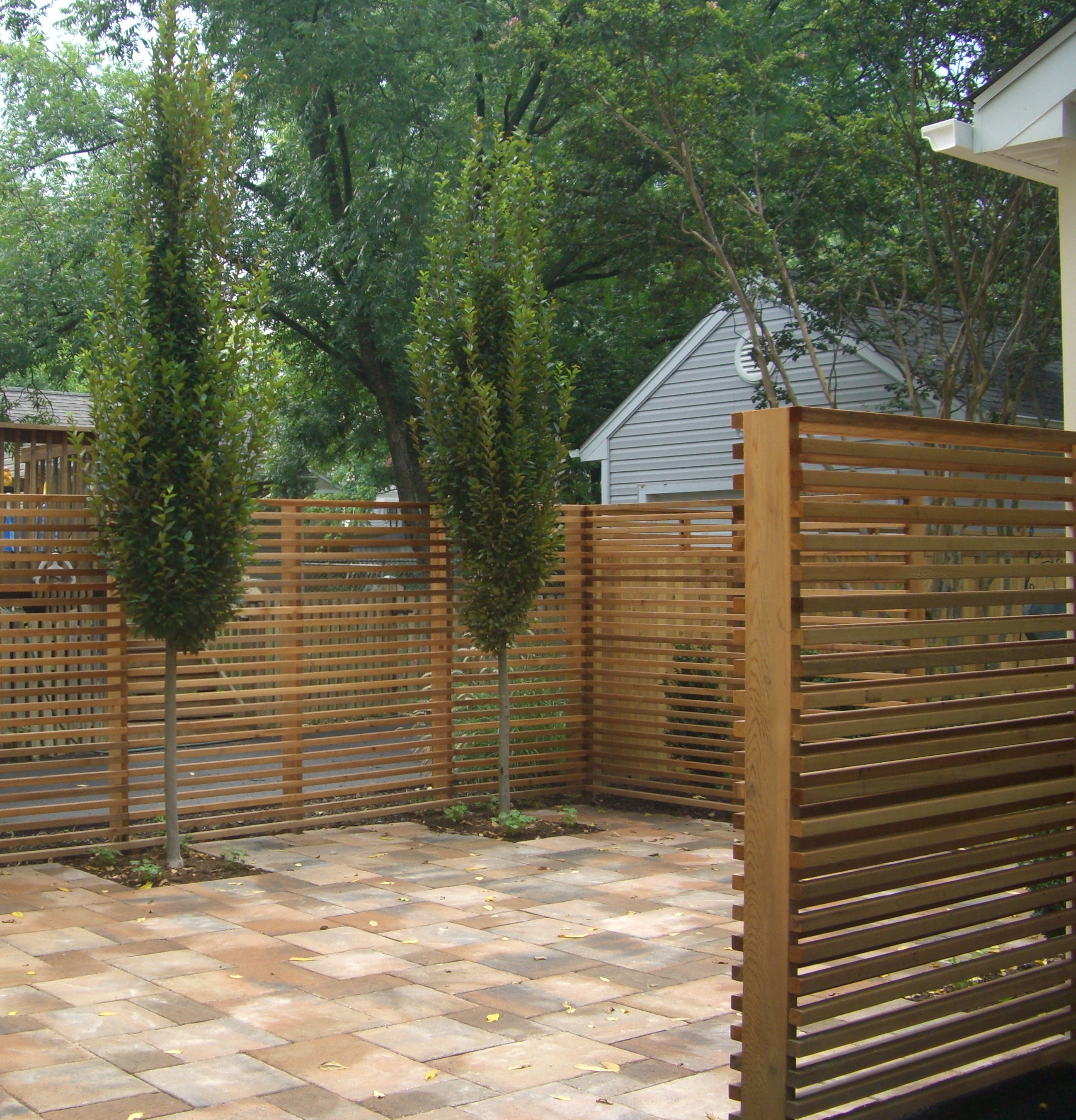 Horizontal Cedar Picket Fence