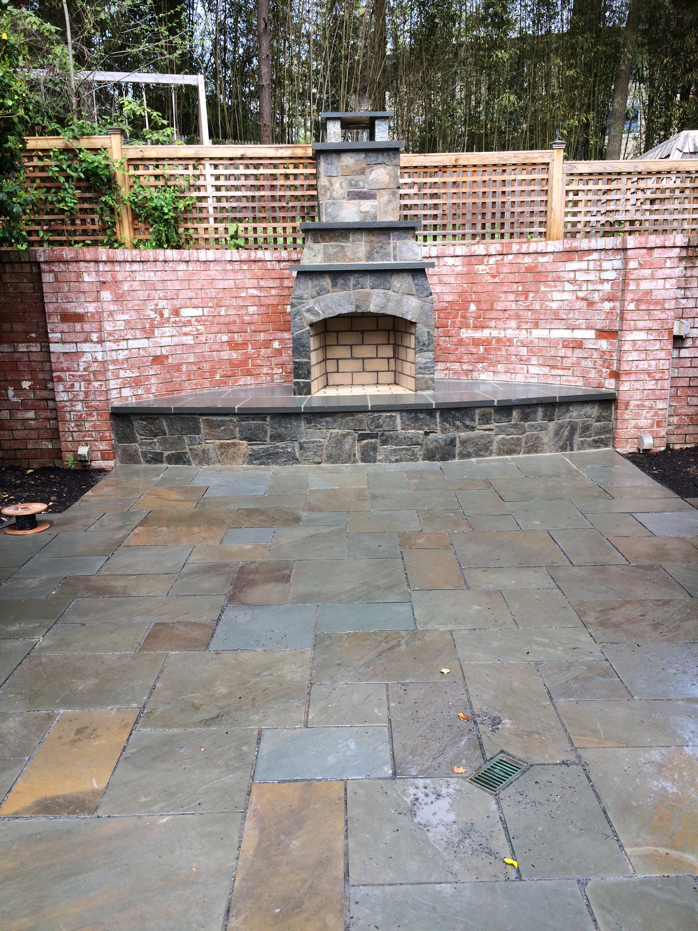 Stone Patio and Fireplace